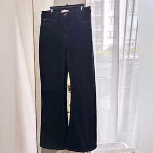 Petite 28 lightly worn REISS trouser jeans. Dark blue with copper stitching.